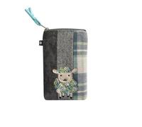 Earth Squared Fair Trade Tweed Appliqué Eyeglass Case Zip Glasses Holder (Sheep Applique)