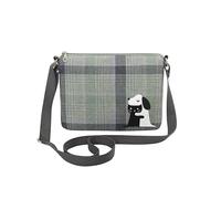 Earth Squared - Fair Trade - Tweed Applique Patchwork Messenger Bag Cross Body Bag Small Satchel Style Bag for Ladies (Gosford Dog and Cat Applique)