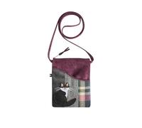 Earth Squared - Fair Trade - Tweed Applique Sling Bag Cute Little Cross Body Bag (Cat)