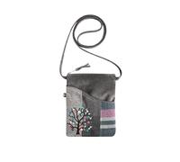 Earth Squared - Fair Trade - Tweed Applique Sling Bag Cute Little Cross Body Bag (Tree)