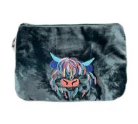 Earth Squared Fair Trade Velvet Juliet Coin Purse, Coo, Cattle, Cows (Highland Cow)
