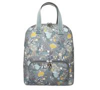 Earth Squared Floral Cotton Canvas Backpack for Women - Lightweight Floral Rucksack with Double Zip Closure, Secure Back Pocket & Internal Pocket, Everyday Travel Backpack (Grey)
