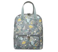 Earth Squared Floral Cotton Canvas Backpack - Grey