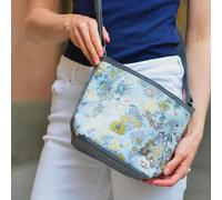 Earth Squared Floral Jacquard Bucket Crossbody Bag - Blue