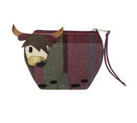 Earth Squared Highland Cow Button Nose Purse - Tartan Tweed - Gullane