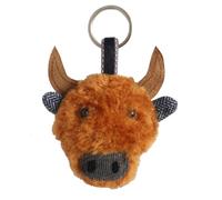 Earth Squared Highland Cow Fluffy Keyring with Tweed Ears - Drem
