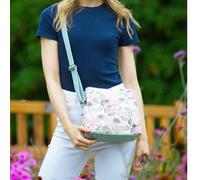 Earth Squared Jacobean Canvas Logan Floral Shoulder Bag - Cream