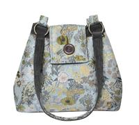 Earth Squared Jacquard Floral Shoulder Bag - Blue - Blue