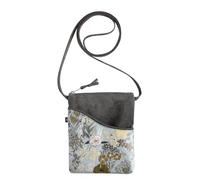 Earth Squared Jacquard Floral Small Sling Bag, Cotton Canvas, 19 x 15 cm (Blue)
