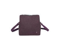 Earth Squared Plain Wool Logan Bag - Ethical & Sustainable Crossbody & Shoulder Bag, Smart Everyday Handbag with Adjustable Strap (Plum Wool)