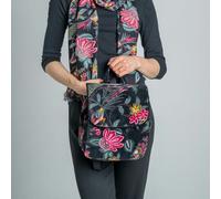 Earth Squared Printed Velvet Backpack - Floral Design, Cotton Velvet, Recycled Lining - Black