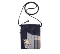 Earth Squared Small Sling Crossbody Appliqué Phone Bag - Choice of Designs: Owl, Sheep, Cat, Dog, Tree, Highland Cow - Wool Blend with Zip Closure & Front Pocket - 19 x 15 cm (Sheep)