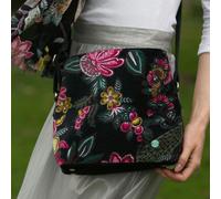 Earth Squared Soft Velvet Hobo Bag - Shoulder Bag in Cotton Velvet - Black