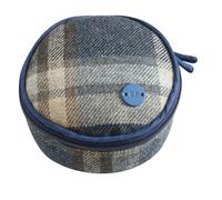 Earth Squared Tartan Tweed Jewellery Travel Pouch Case - Tantallon Blue