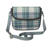 Earth Squared Tartan Tweed Mila Crossbody Bag - Sky