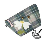 Earth Squared Tweed bee & Flower Applique Make up bag - one size - Multi - Tweed