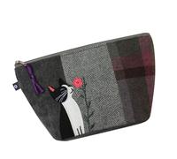 Earth Squared Tweed Cat Applique Make up Bag - one size - Multi Purple - Tweed