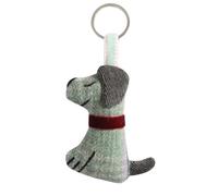 Earth Squared Tweed Dog Keyring - Wool Blend Keychain - 5 × 8 × 3 cm - Handmade Dog Charm - Recycled Polyester, Wool & Fabric Blend (Green)
