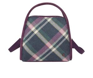 Earth Squared Tweed Tartan Margot Bag - Multiway Grab, Shoulder & Crossbody Handbag - Strong Zip Fittings, 2 Zipped Compartments - Recycled Wool Blend Fabric - 26 × 25 × 11 cm (Multi)