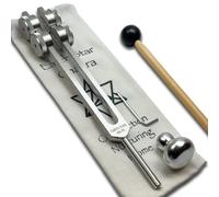 Earth Star 68.05 Hz (9th) Tuning Fork with Attenuator - Sound Healing and Biofield Harmonization - Vibration Therapy Tools - Weighted Boot | Silver