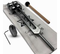 Earth Star 68.05 Hz (9th) Tuning Fork with Hematite Gemstone Boot for Grounding, Relaxation, Chakra Alignment - Sound Therapy and Biofield Harmonization - Gray
