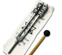 Earth Star 68.05 Hz Weighted Tuning Fork (9th) Carry Bag and Striker - Sound Healing and Biofield Harmonization - Sound Therapy Tools, Sound Healing Instruments - Gray
