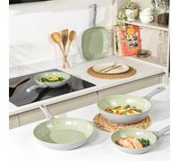 Earth Stir Fry Pan Wok Non Stick 28Cm Induction Forged Aluminium Green