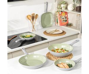 Earth Stir Fry Pan Wok Non Stick 28Cm Induction Forged Aluminium Green