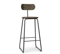 Earth Stool bar stool with Backrest Mater Waste dark H 99 cm - 5704794060657