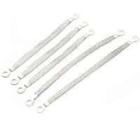 Earth Strap, Earth Bonding Straps, Bamyli 3 Pcs 10in & 2 Pcs 13in Professional Vehicle Grounding Straps with Ring Terminals for Most Cars (Silver 5pcs)