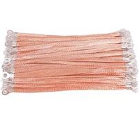Earth Strap,Strap Ground Cable 100pcs Pure Copper Bridge Grounding Wire Leading Braided Cable Cross-earth Jumper Connecting Tape Flexible(2.5#250mm)