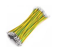 Earth Strap,Strap Ground Cable Grounding Wire Yellow and green two-color Bridge Jumper Copper Connection 100pcs Aperture 6mm(2.5#250mm)