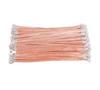 Earth Strap,Strap Ground Cable Pure Copper Bridge Grounding Wire Leading Braided Cable Cross-earth Jumper Connecting Tape Flexible 100pcs(4#200mm)