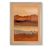 Earth Strata Abstract Framed Wall Art Print A3 (42×29.7cm) Oak, Wall Decor for Living Room, Bedroom, Office & Home, Ready to Hang, Art Gift
