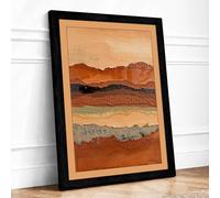 Earth Strata Abstract Framed Wall Art Print A3 Black | Ready to Hang, Premium Gi Paper, Fade-Resistant Inks, Securely Packaged, UK Made