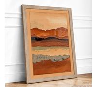 Earth Strata Abstract Framed Wall Art Print A3 Oak | Ready to Hang, Premium Gi Paper, Fade-Resistant Inks, Securely Packaged, UK Made