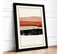 Earth Strata Minimalist Framed Wall Art Print A3 Black | Ready to Hang, Premium Gi Paper, Fade-Resistant Inks, Securely Packaged, UK Made