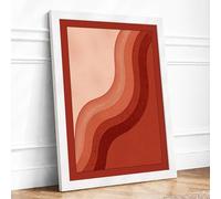Earth Strata Minimalist Framed Wall Art Print A3 White | Ready to Hang, Premium Gi Paper, Fade-Resistant Inks, Securely Packaged, UK Made