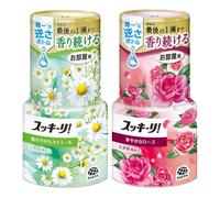 Earth Sukkiri Room Air Freshener Assorted Set (2 Pack) 400ml - Elegant Rose & Chamomile Sky Scent | Long Lasting Japan Home Fragrance