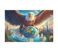 Earth Theme Flying Bald Eagle 1000 Piece Jigsaw Puzzle for Adults Luminous Enchanted Beasts Winter Evening Activity Cozy Relaxation Detailed Artwork Ideal Housewarming Gift 1000 PCS