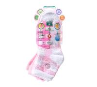 EARTH THERAPEUTICS - Aloe Moisture Socks Pink Plaid - 2 Pair