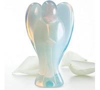 Earth Therapy Original Pocket Guardian Angel with Serenity Prayer Card - Opal Healing Stone Figurine - Bless Yourselves and Your Loved Ones