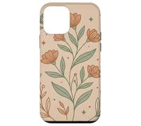 Earth Tone Botanical Wildflower Sprig Modern Boho Pattern Case for iPhone 12 mini