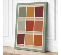 Earth Tone Harmony Geometric Canvas Wall Art Print 18x12 Inch (46 x 30 cm)