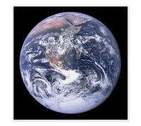 Earth view from Apollo 17 moon mission Poster by NASA 70 x 70 cm Black Wall art Wall decor