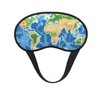 Earth View World Map Blackout Sleep Mask - Soft Adjustable Eye Mask for Full Light Blocking, Deep Sleep, Travel & Relaxation