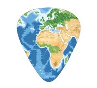 Earth View World Map Guitar Picks Gift Set - Smooth Durable Plectrums For Acoustic, Electric & Bass Guitar, Perfect Present For Guitar Lovers & Musicians
