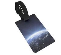 Earth Viewing from Space to The Japan and China at Night 2 Pcs Luggage Tags, Privacy Cover ID Label Loop and Address Card for Travel Bag Suitcase