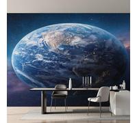 Earth Wallpaper for Living Room, Universe Planet Wall Mural for Bedroom 130x80 cm, Non-Woven Photo Wallpaper, Home Decor D&O86