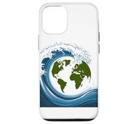 Earth Waves Surrounding Planet Globe Design Case for iPhone 12/12 Pro